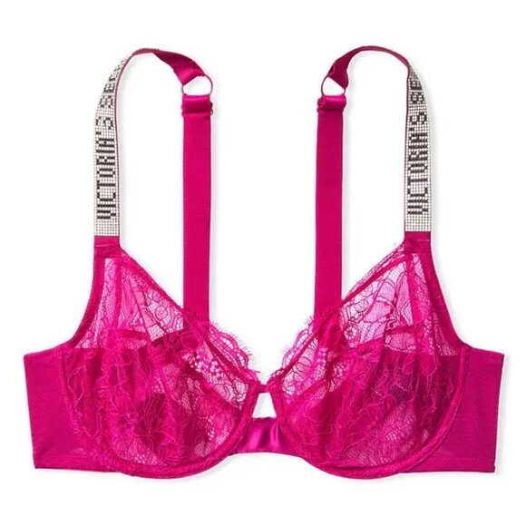 New! Victoria's Secret Very Sexy Unlined Shine Strap Lace Demi Bra 10320 - Picture 1 of 8